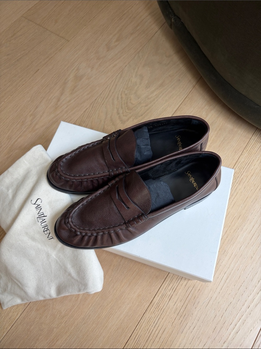 Saint Laurent - PARIS BROWN - LE LOAFER supple in matte leather - 43.5 FR - Picture 4 of 10